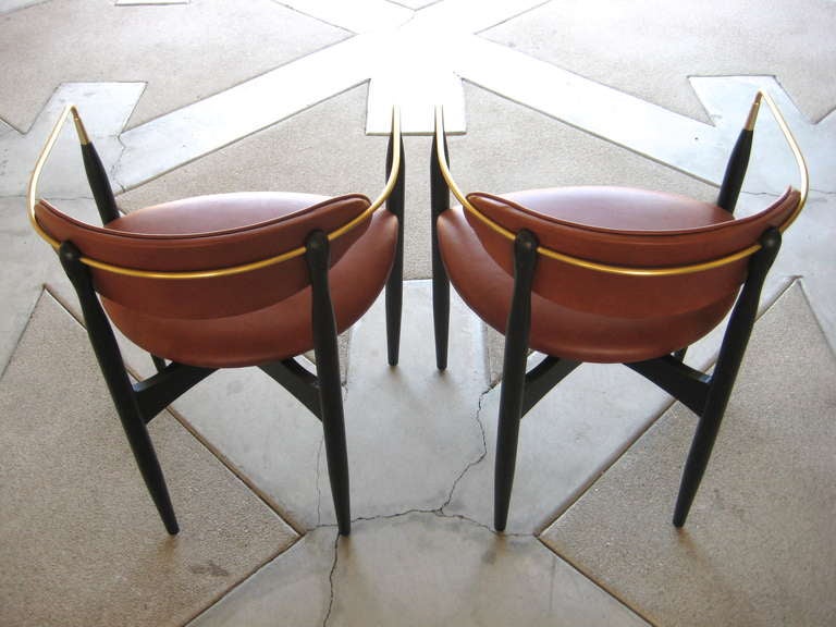 Mid-20th Century A Gamine Pair Of Arm Chairs By Dan Johnson For Selig C. 1960's