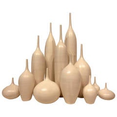 Group of Fabulous Graduated Height Studio Pottery Vessels by Sara