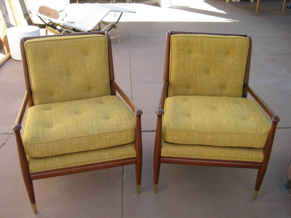 A pair of Widdicomb  armchairs attributed to J. Stuart Clingman