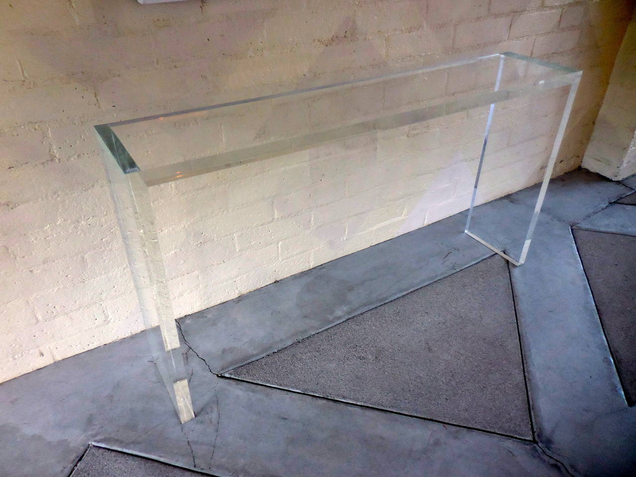 Minimalist Lucite Console Table by Carmichael