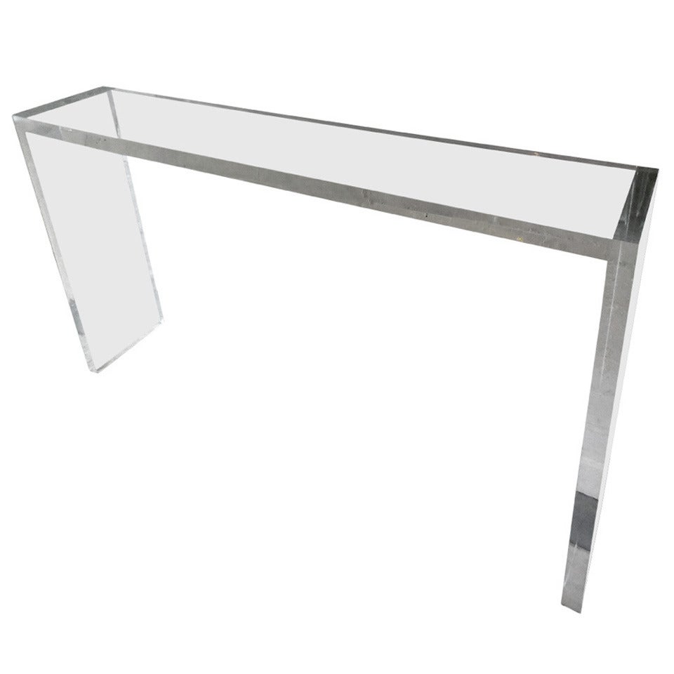 Minimalist Lucite Console Table by Carmichael