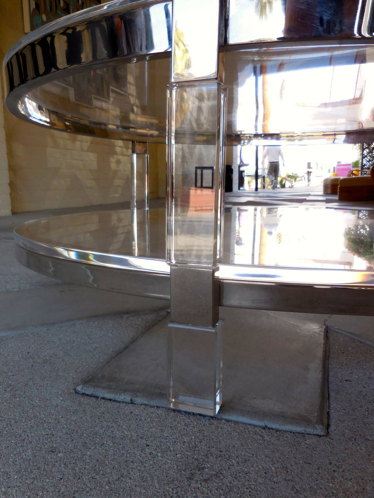 Lucite Amazing Circular Two-Tier 