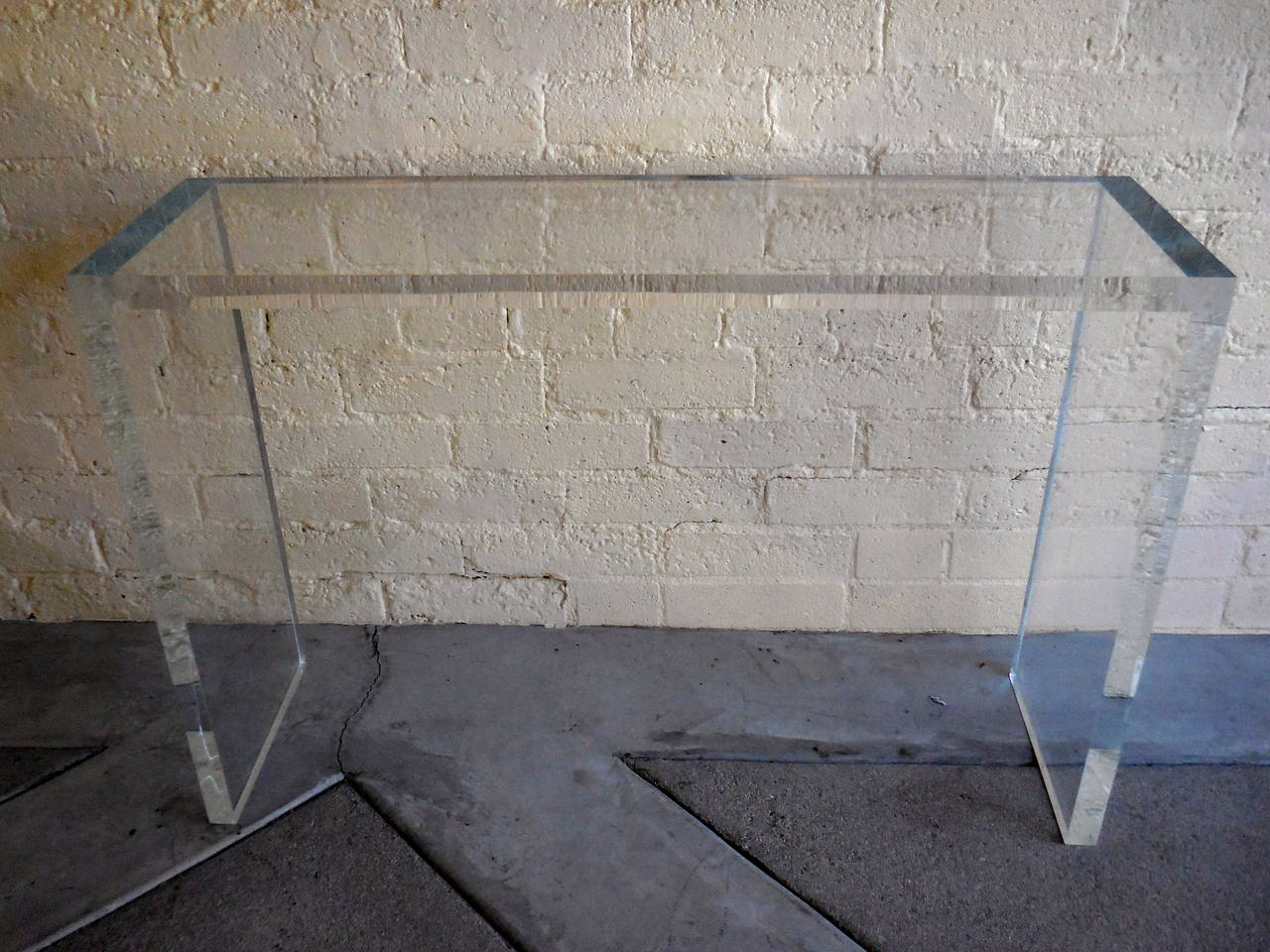 American Sparkling Minimalist Lucite Console Table by Carmichael