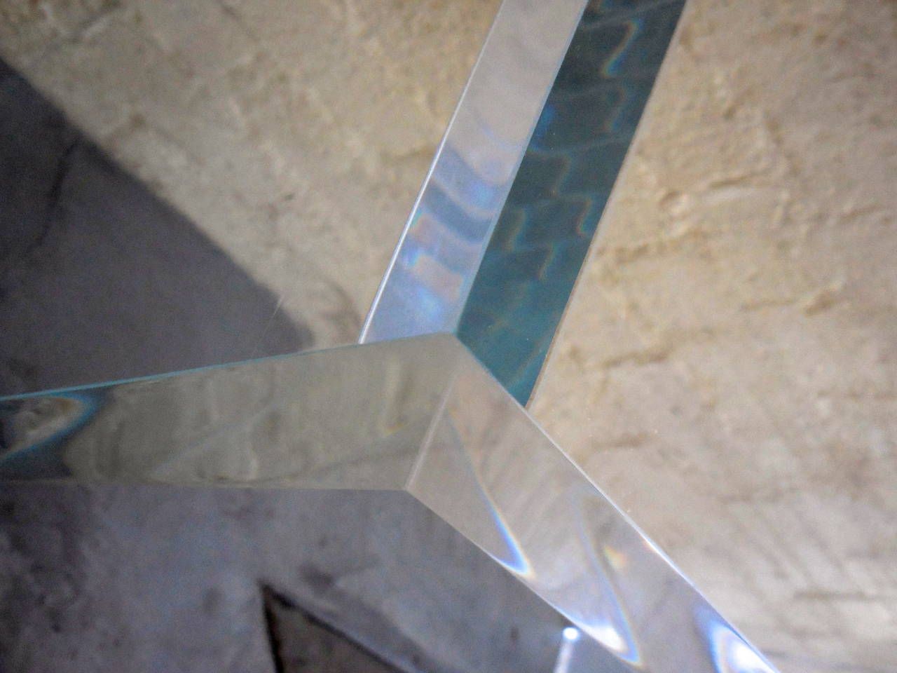 20th Century Sparkling Minimalist Lucite Console Table by Carmichael