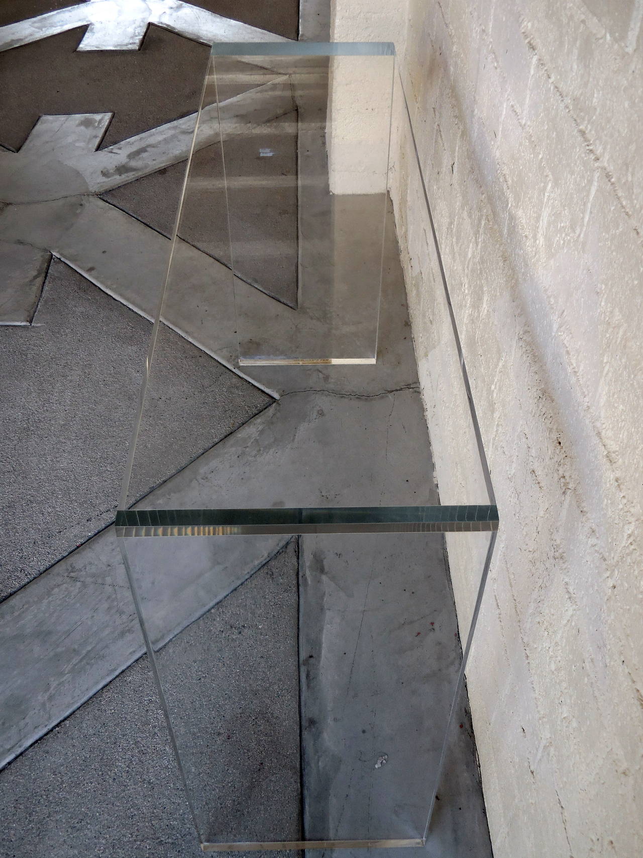 Sparkling Minimalist Lucite Console Table by Carmichael 3