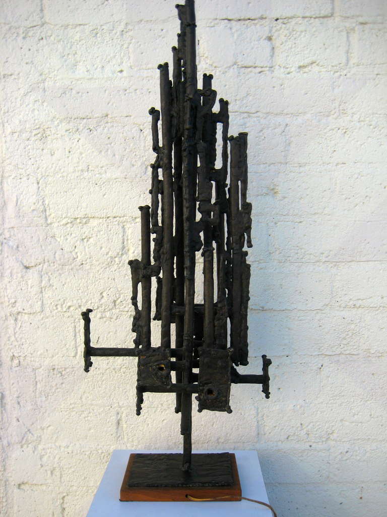 American A Sculptural Brutalist Lamp by California Artist Robert Moore