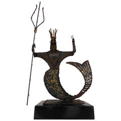 "Poseidon" 1960s Brutalist Sculpture of the God of the Sea