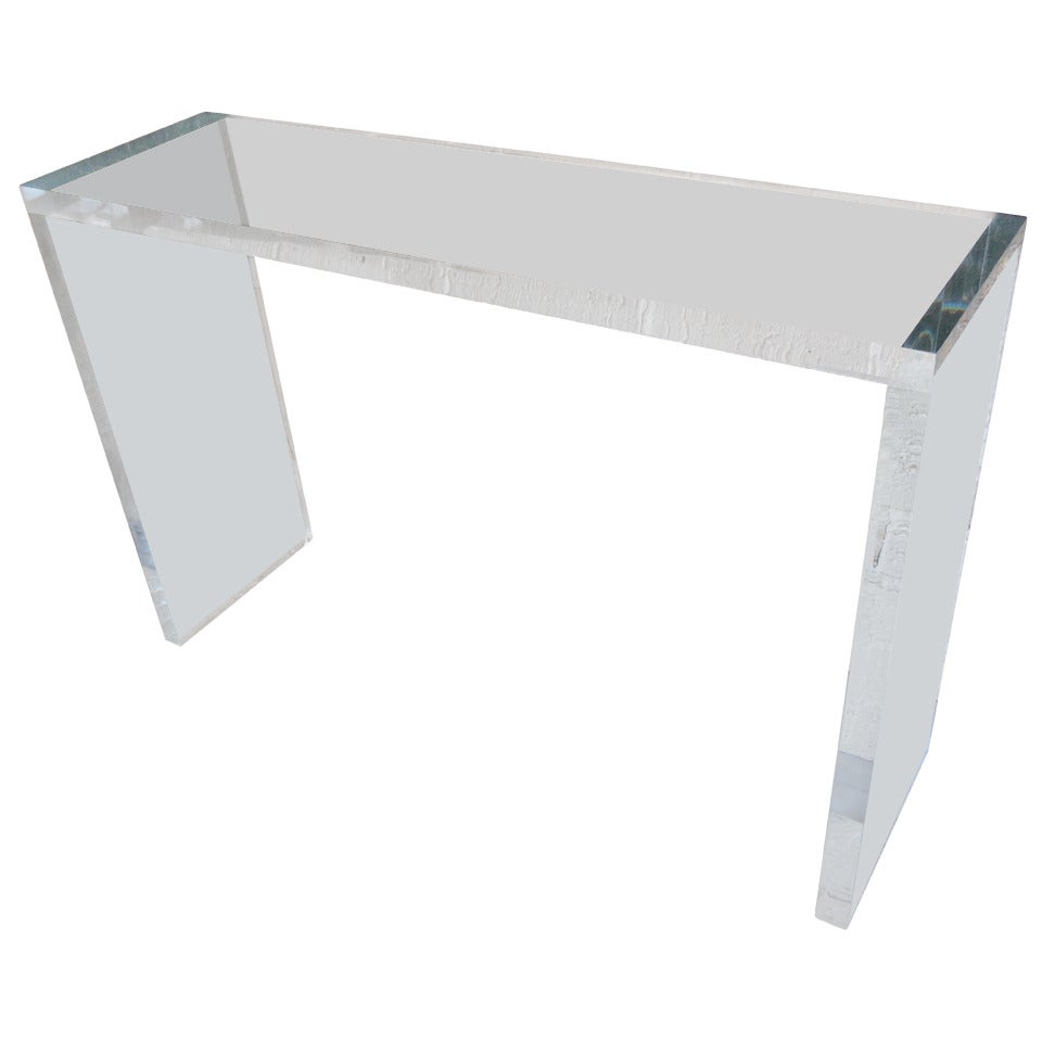 Sparkling Minimalist Lucite Console Table by Carmichael