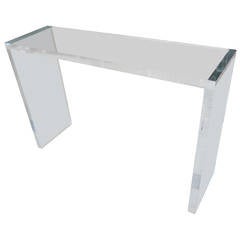 Sparkling Minimalist Lucite Console Table by Carmichael