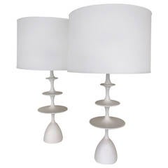 Pair of Waxed Gesso "Metro Lamps" by Christopher Anthony Ltd