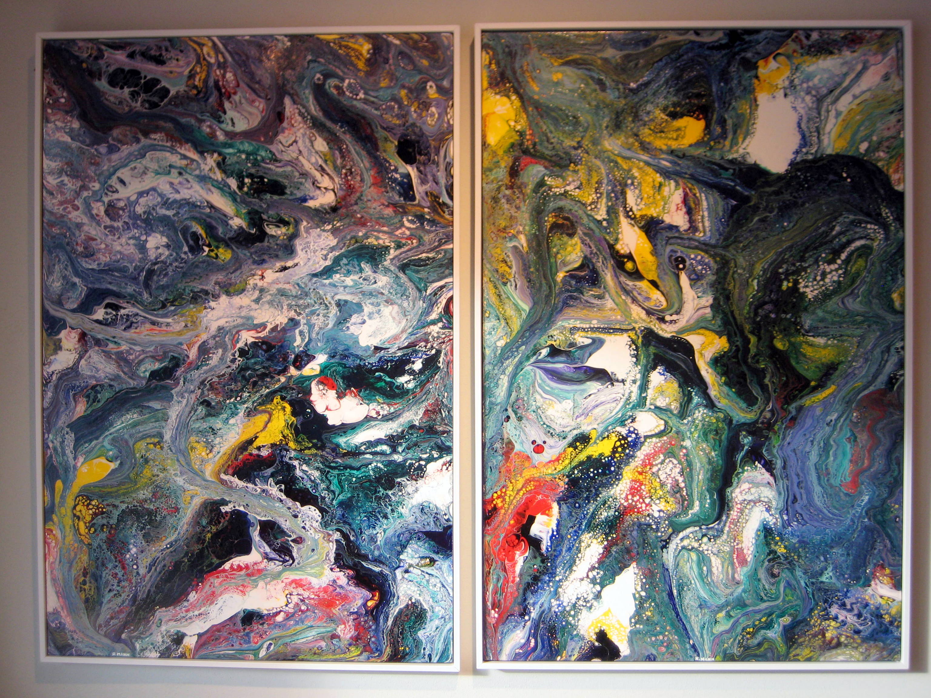 An Untitled Dyptych By American Artist Richard Mann For Sale