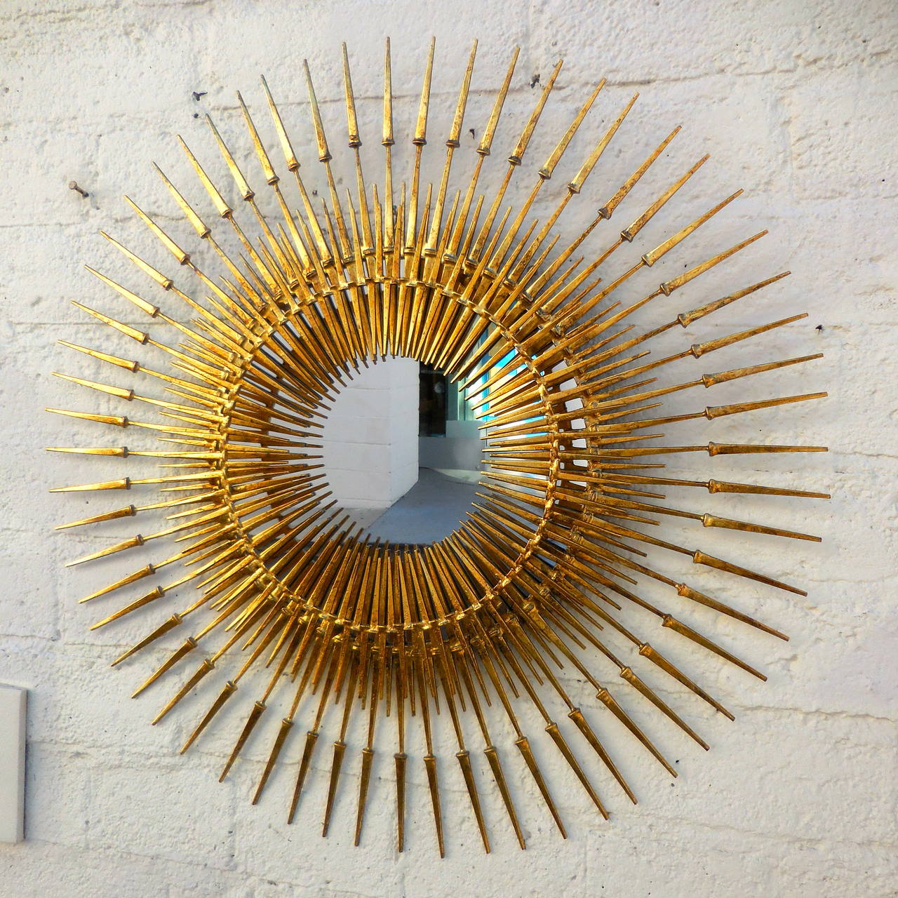 Contemporary Intensely Dynamic Starburst Mirror by American Artist Del Williams For Sale