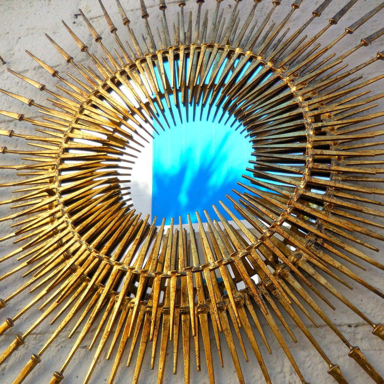 Intensely Dynamic Starburst Mirror by American Artist Del Williams For Sale 1