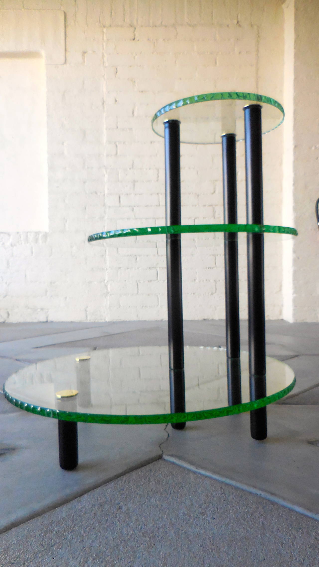 Italian Multi-Tiered Table in the Style of Fontana Arte, circa 1950s For Sale