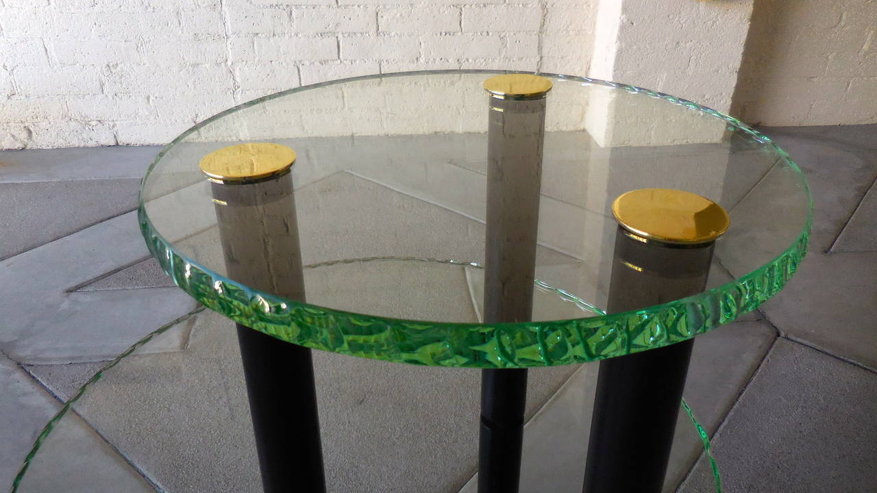 Brass Multi-Tiered Table in the Style of Fontana Arte, circa 1950s For Sale