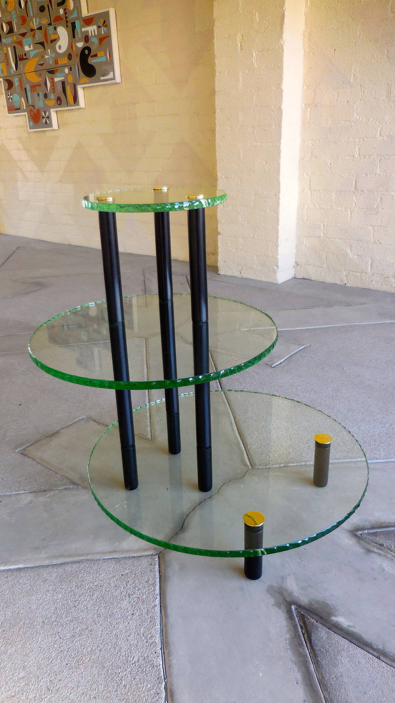 Multi-Tiered Table in the Style of Fontana Arte, circa 1950s For Sale 3
