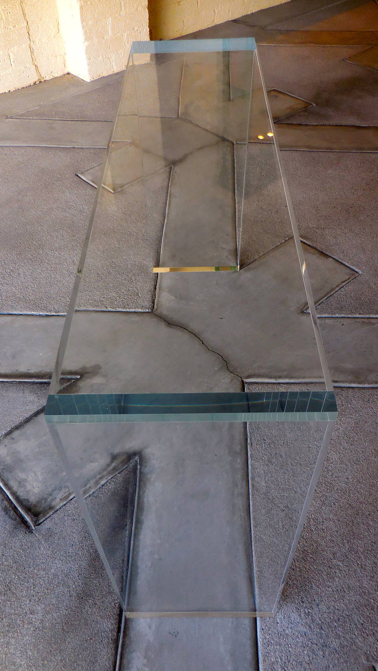 Thick Lucite Console Table by Carmichael 1