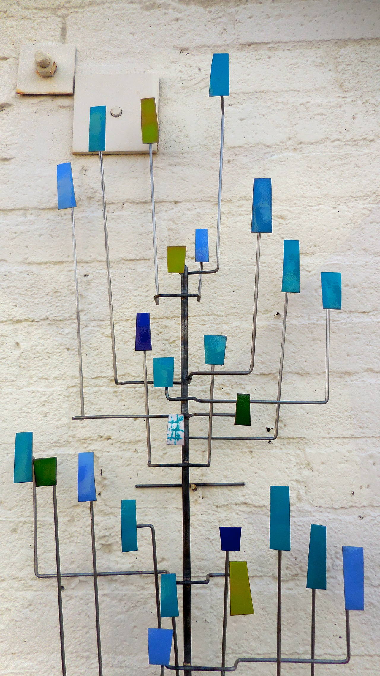 Melodic Enamel and Steel Mid-Century Wall-Mounted Sculpture