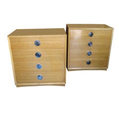 A Pair of Bleached Mahogany Mid Century Bedside Chests