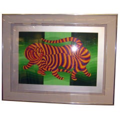 "Two Tigers" by Victor Vasarely  circa 1980
