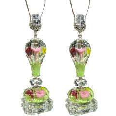A Pair of St. Clair Glass Lamps