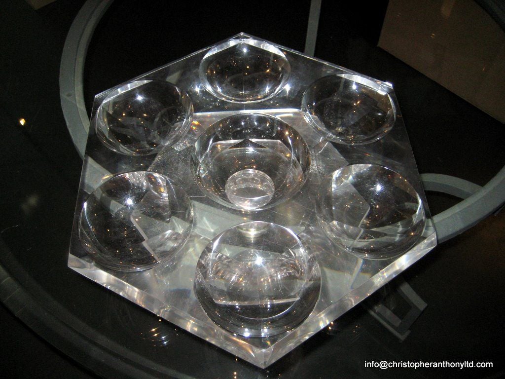 An Italian Hexagonal Lazy Susan  Centerpiece circa 1970's