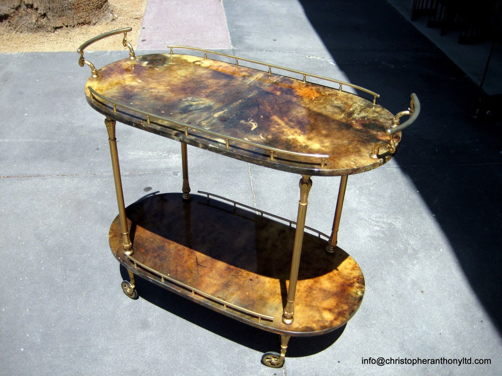 A Vintage Aldo Tura Drinks Trolley Circa 1950's