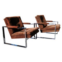 A Pair of Milo Baughman Lounge Chairs