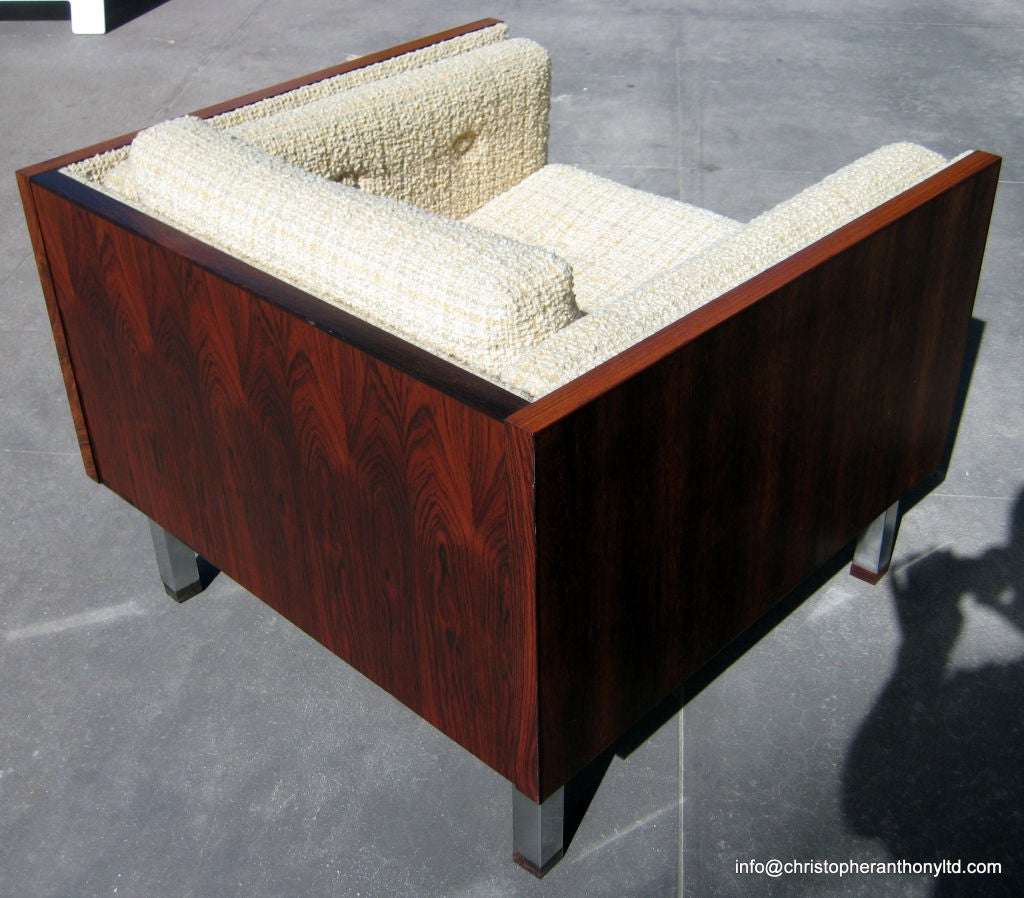 A Danish Rosewood Cube Chair by Jydsk Møbelværk Circa 1960