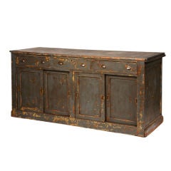 Zinc Top Wood Store Cabinet