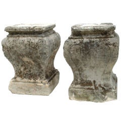 Pair of Limestone Plinths