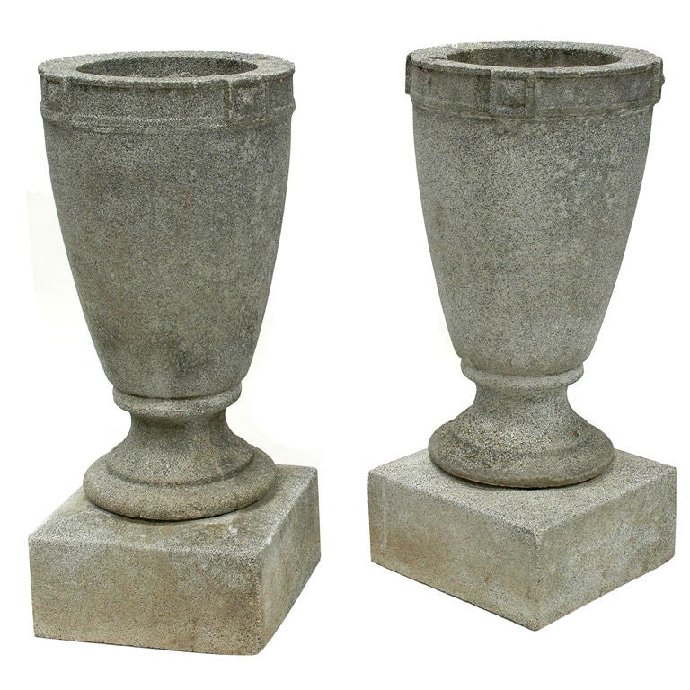 Pair of Concrete Urns at 1stDibs