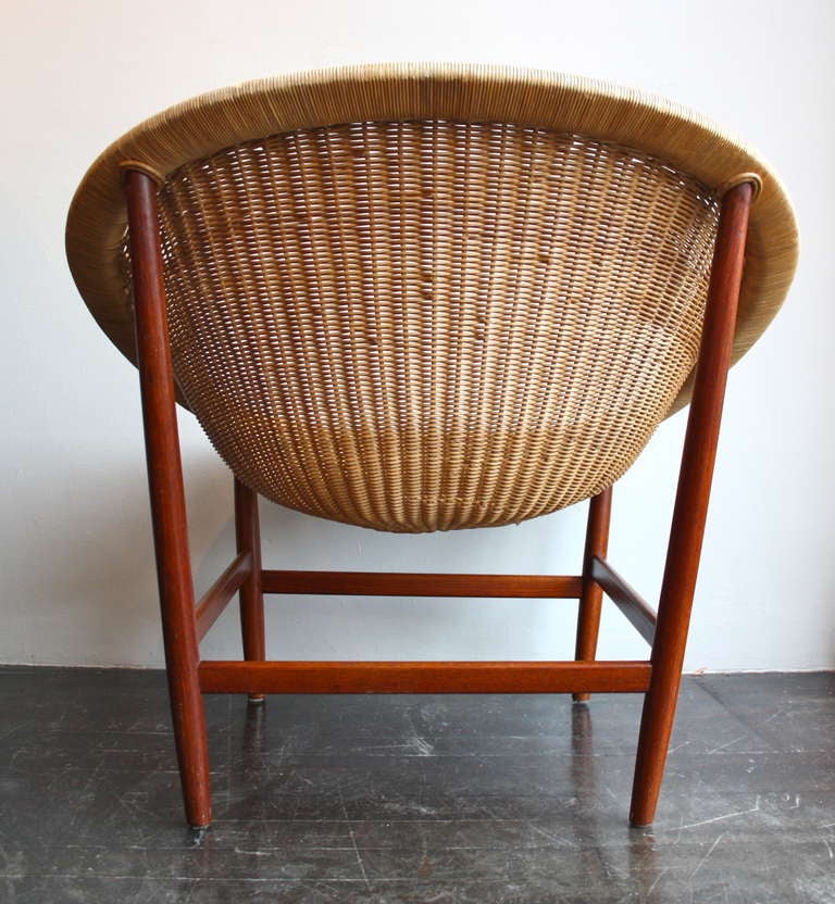 Mid-20th Century Wicker Easy Chair by Nanna Ditzel