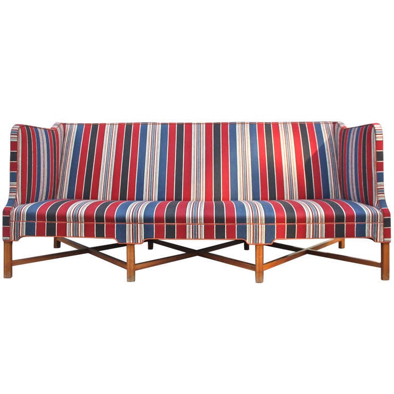 Kaare Klint Large Striped Sofa