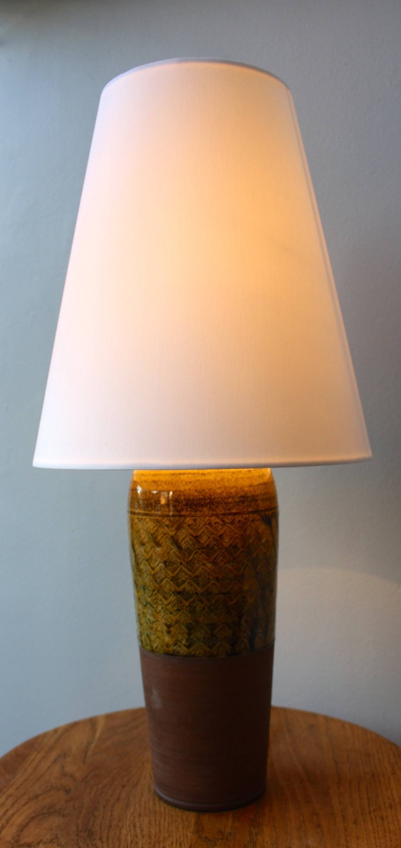 Scandinavian Modern Herman Kahler Hand-thrown Glazed Earthenware Table Light