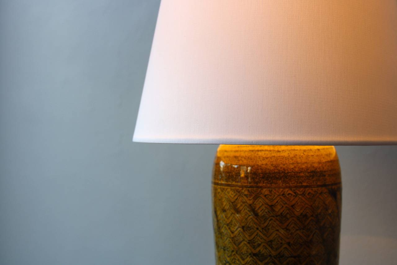Danish Herman Kahler Hand-thrown Glazed Earthenware Table Light