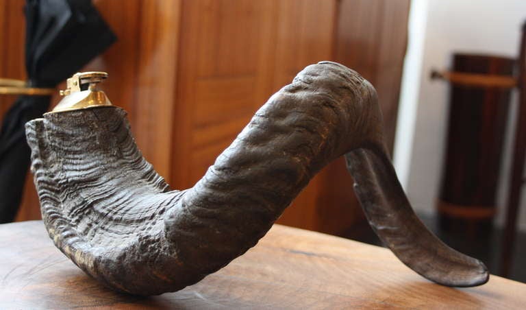 Giant horn lighter by the fantastic workshop of Carl Auböck. Natural sculpture at its best.