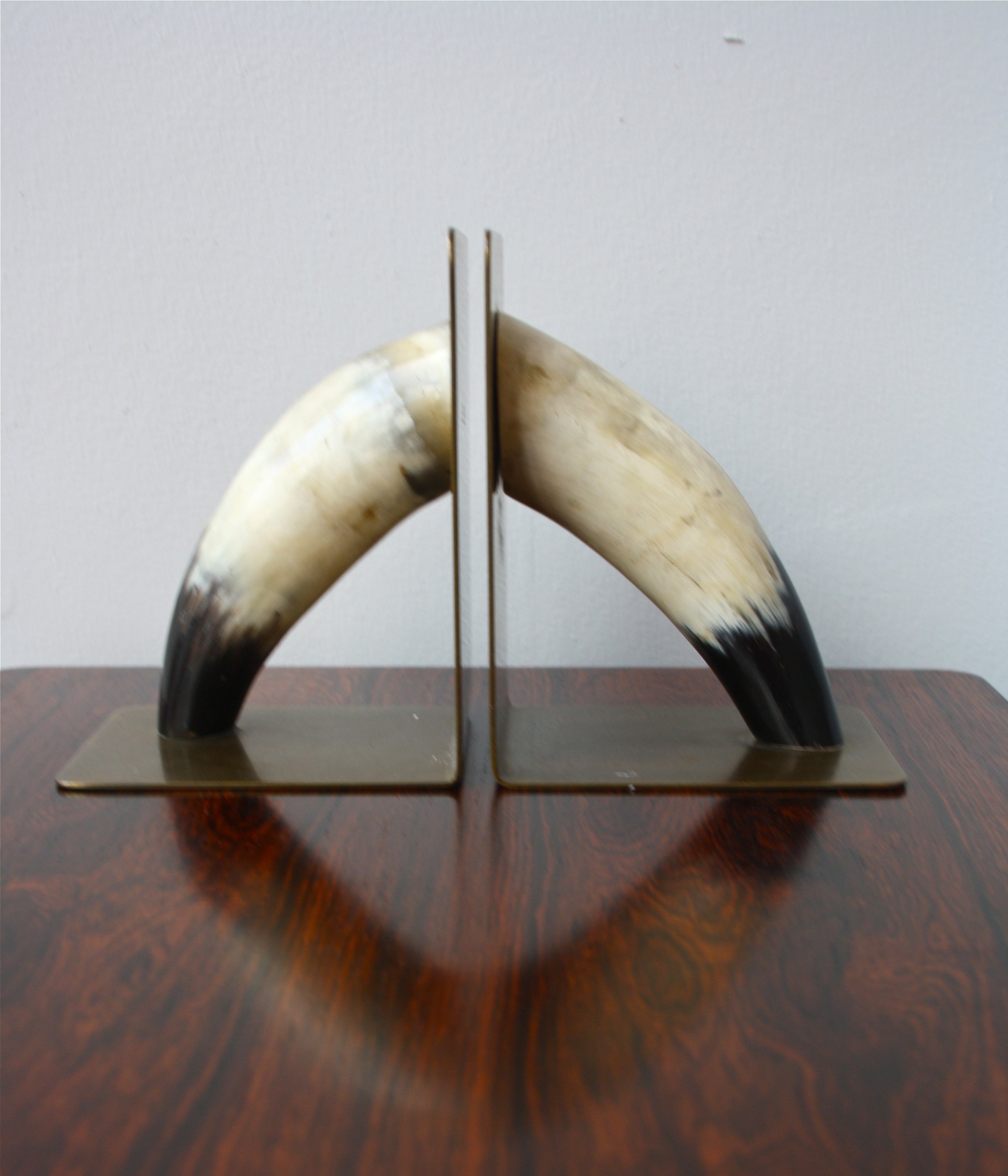 Beautiful Horn and Brass Bookends