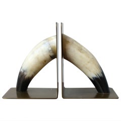 Beautiful Horn and Brass Bookends