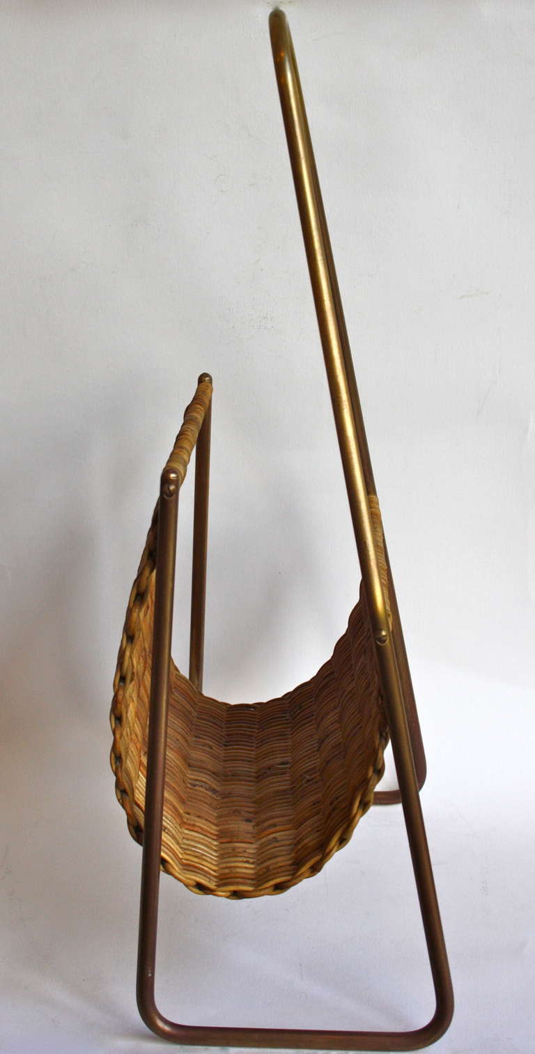 Rare Large Scale Wicker Magazine Holder by Carl Auböck In Excellent Condition In London, GB