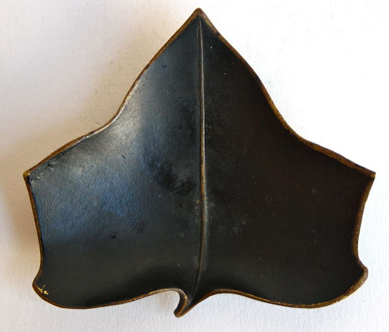 Rare Black Patinated Leaf by Carl Auböck