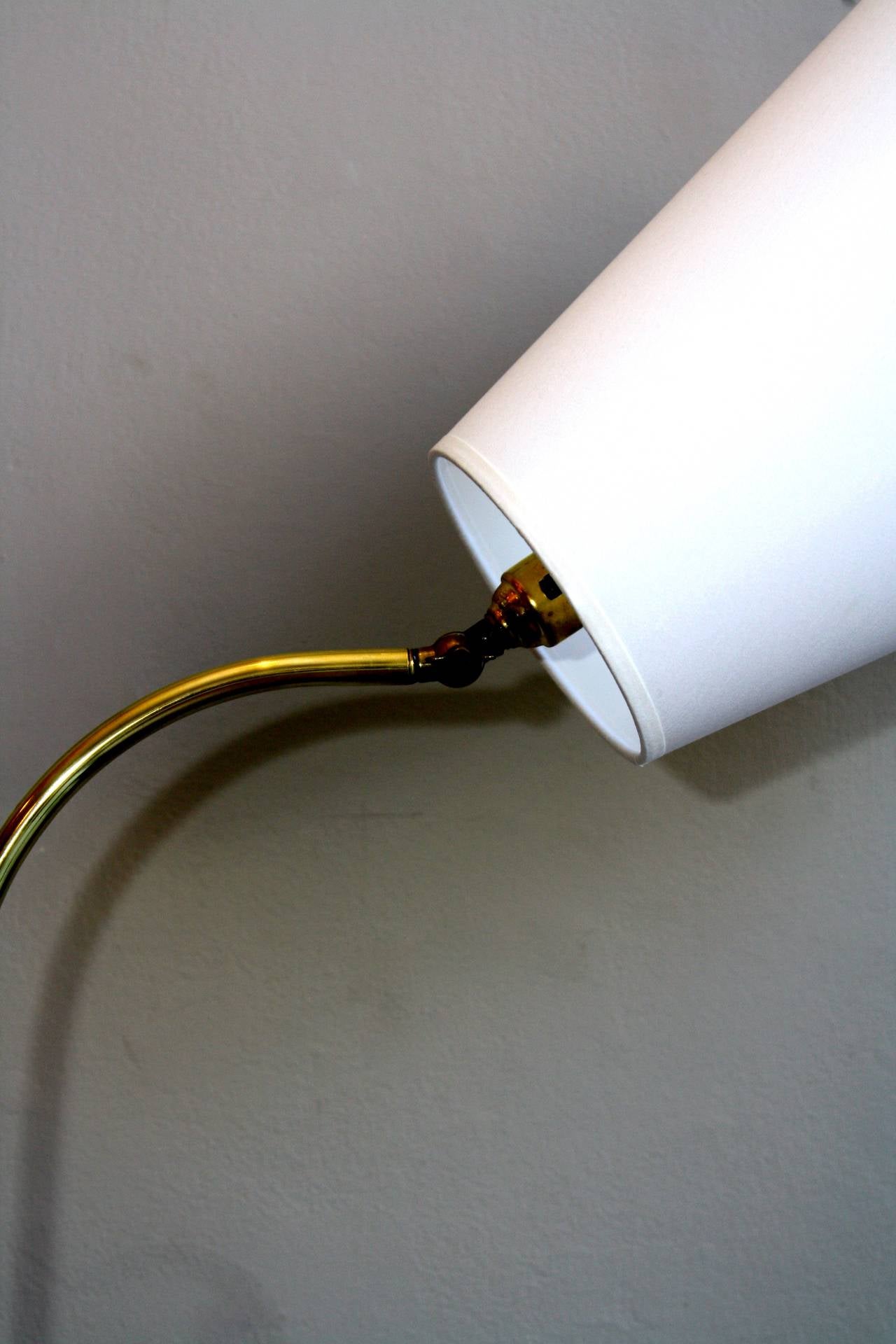 Hand-Crafted Leather and Brass Floor Light
