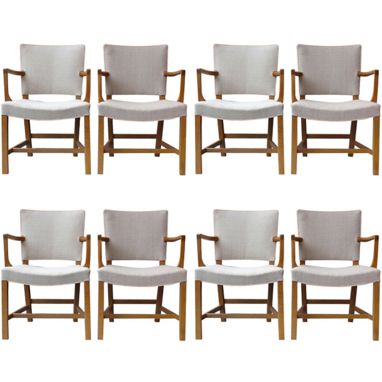 Exceptional Set of 8 Very Early Kaare Klint Dining Chairs 