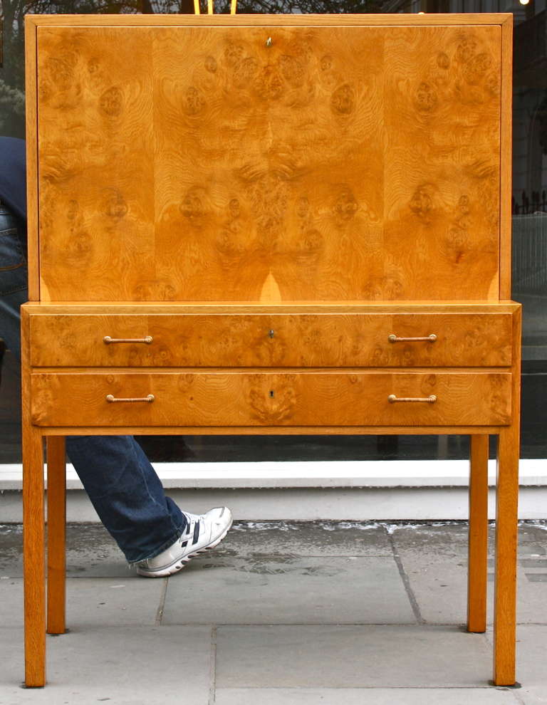 1940s Burr Oak Secretaire