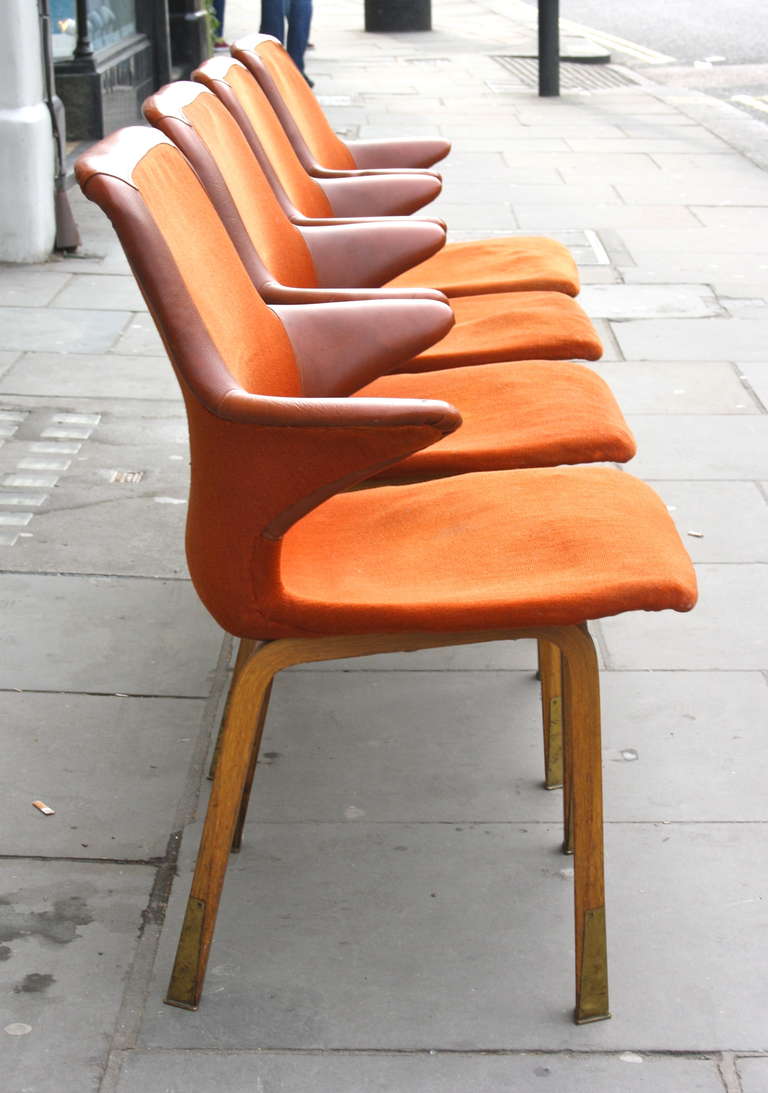 Finnish Set of Four Rare Tapiovaara Chairs from The Marski Hotel
