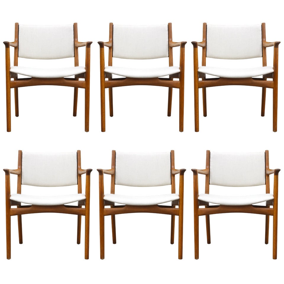 Hans Wegner Set of Six Early Oak Chairs