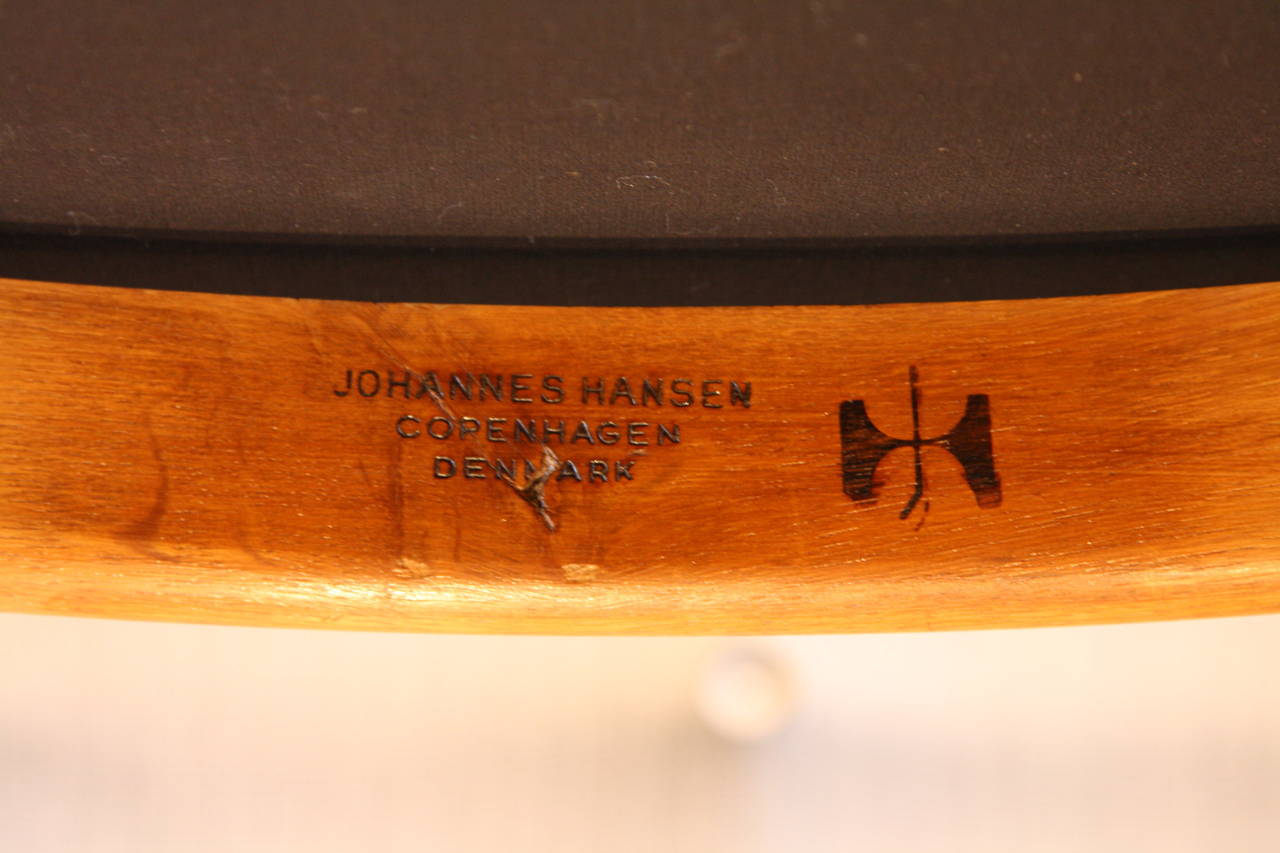 Hans Wegner Pair of Rare Oak Upholstered Armchairs 2