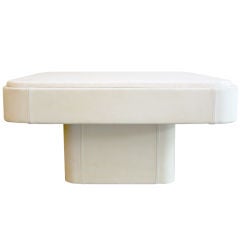 De Sede Leather and Travertine Coffee Table