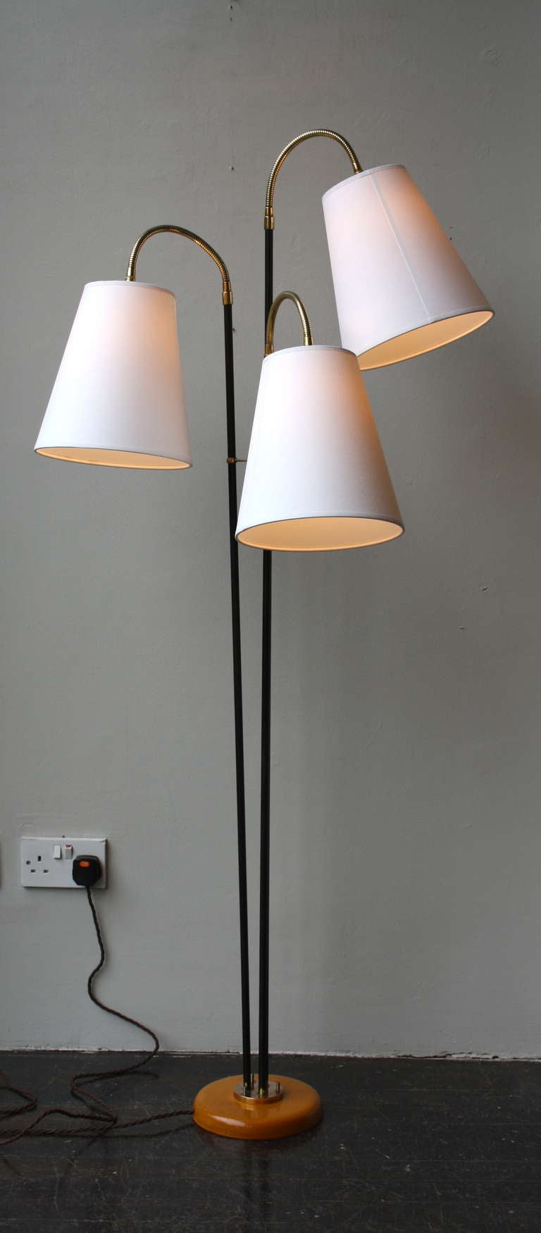Three Armed Flexible Floor Light