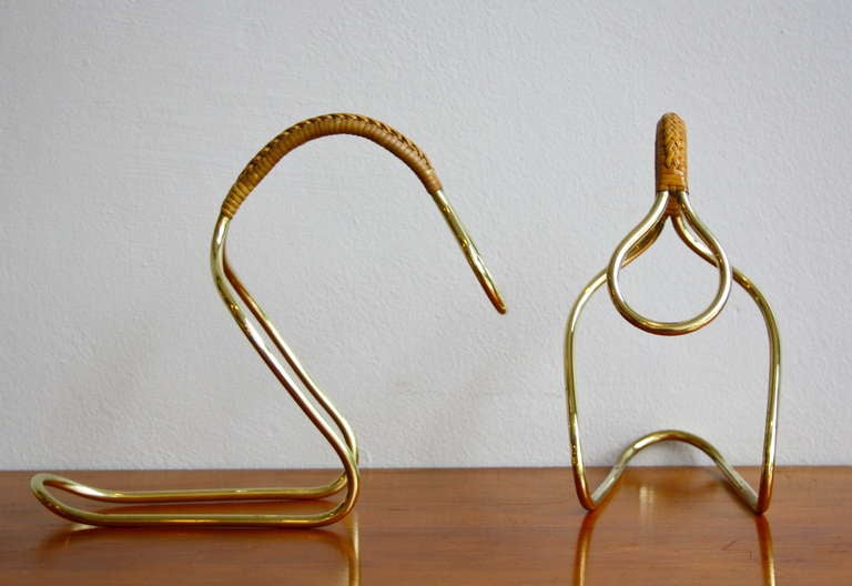 Pair of Carl Aubock Wine Bottle Holders